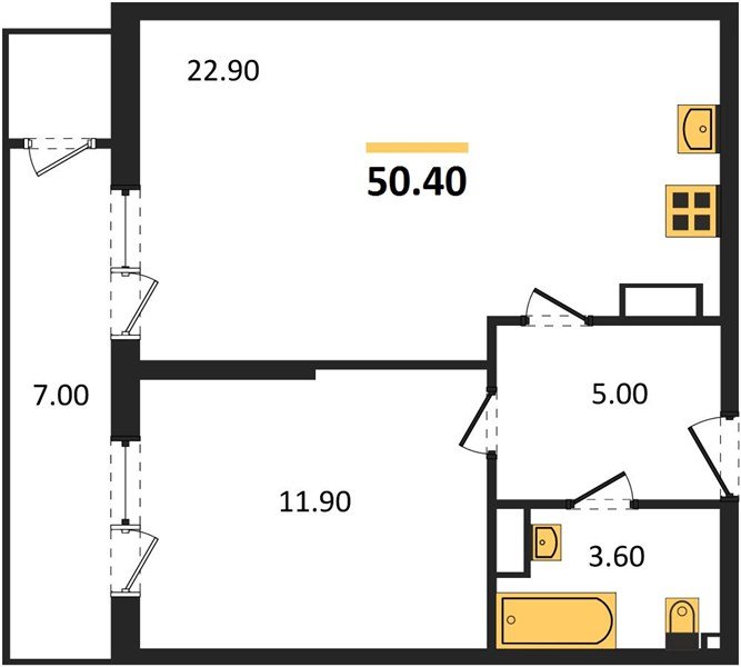 Фото №1: 1-комнатная квартира 50 м² - Краснодар, ЖК Рекорд, Карасунский внутригородской округ, Центральный внутригородской округ, Черёмушки, мкр. жилой комплекс Рекорд, ул. Новороссийская, 102И