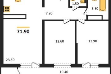 Фото №1: 2-комнатная квартира 71 м² - Краснодар, мкр. жилой комплекс Рекорд, ул. Новороссийская, 102И