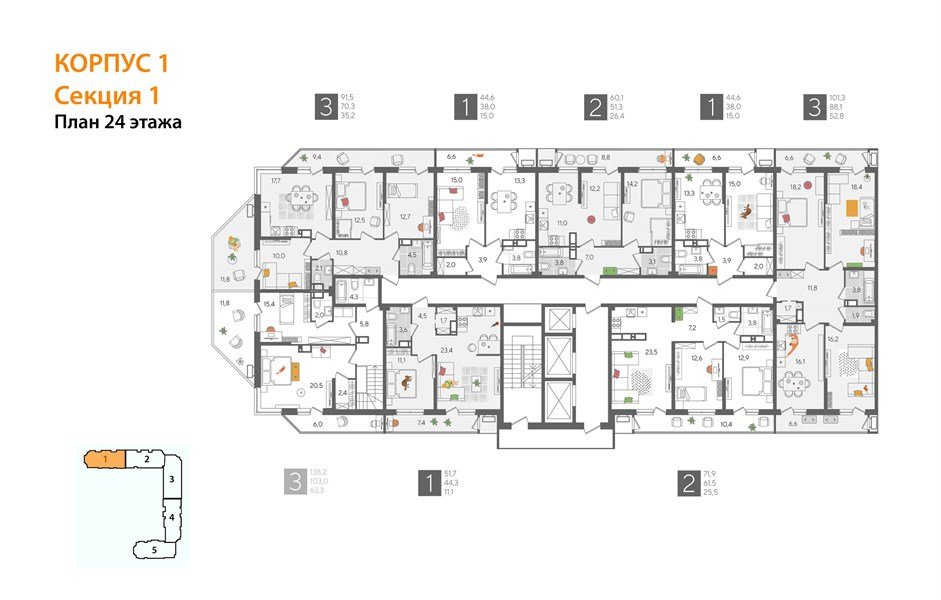 Фото №8: 3-комнатная квартира 91 м² - Краснодар, ЖК Рекорд, Карасунский внутригородской округ, Центральный внутригородской округ, Черёмушки, мкр. жилой комплекс Рекорд, ул. Новороссийская, 102И
