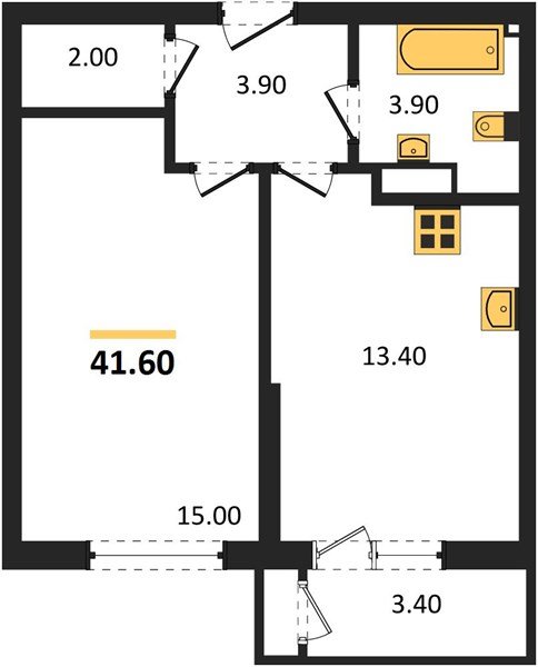 Фото №1: 1-комнатная квартира 41 м² - Краснодар, жилой комплекс Рекорд, ул. Новороссийская, 102И