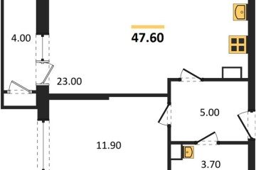 Фото №1: 1-комнатная квартира 47 м² - Краснодар, мкр. жилой комплекс Рекорд, ул. Новороссийская, 102И