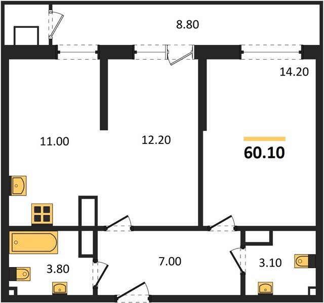 Фото №1: 2-комнатная квартира 60 м² - Краснодар, ЖК Рекорд, Карасунский внутригородской округ, Центральный внутригородской округ, Черёмушки, мкр. жилой комплекс Рекорд, ул. Новороссийская, 102И