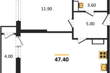 Фото №1: 1-комнатная квартира 47 м² - Краснодар, мкр. жилой комплекс Рекорд, ул. Новороссийская, 102И