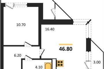 Фото №1: 1-комнатная квартира 46 м² - Краснодар, мкр. жилой комплекс Рекорд, ул. Новороссийская, 102И