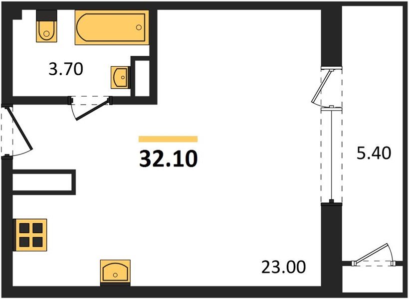 Фото №1: Студия 32 м² - Краснодар, ЖК Рекорд, Карасунский внутригородской округ, Центральный внутригородской округ, Черёмушки, мкр. жилой комплекс Рекорд, ул. Новороссийская, 102И