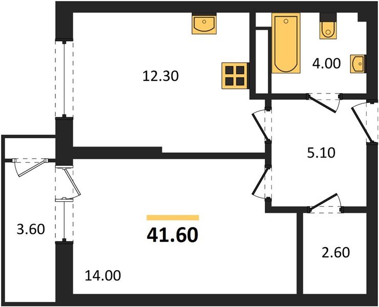 Фото №1: 1-комнатная квартира 41 м² - Краснодар, ЖК Рекорд, Карасунский внутригородской округ, Центральный внутригородской округ, Черёмушки, мкр. жилой комплекс Рекорд, ул. Новороссийская, 102И