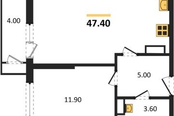 Фото №1: 1-комнатная квартира 47 м² - Краснодар, мкр. жилой комплекс Рекорд, ул. Новороссийская, 102И
