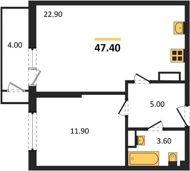 Фото №1: 1-комнатная квартира 47 м² - Краснодар, ЖК Рекорд, Карасунский внутригородской округ, Центральный внутригородской округ, Черёмушки, мкр. жилой комплекс Рекорд, ул. Новороссийская, 102И