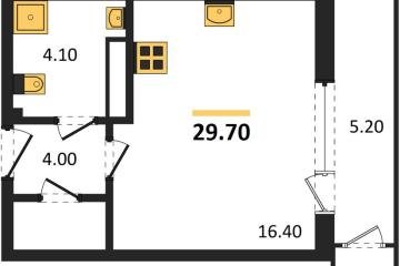 Фото №1: Студия 29 м² - Краснодар, мкр. жилой комплекс Рекорд, ул. Новороссийская, 102И