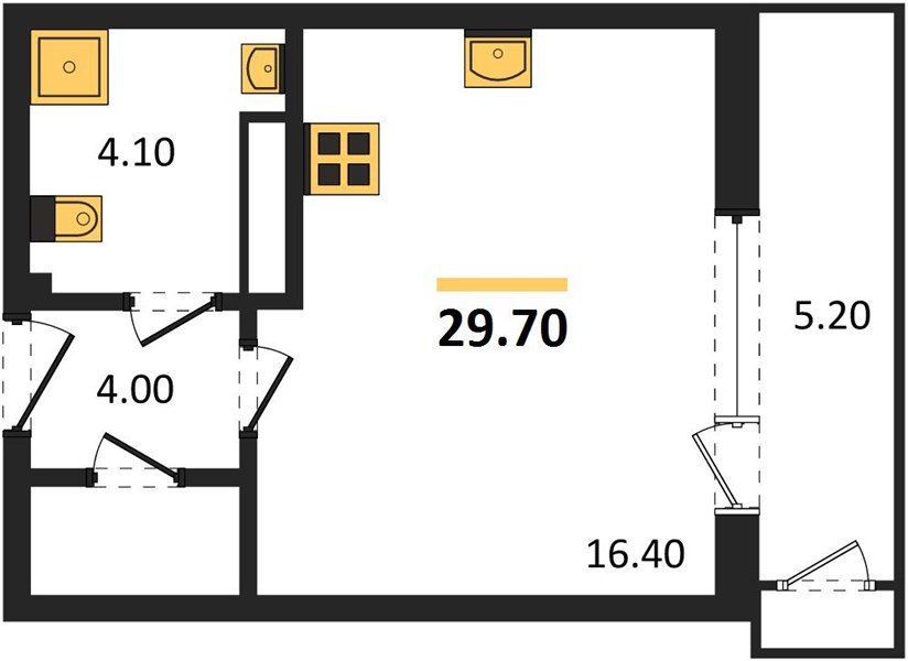 Фото №1: Студия 29 м² - Краснодар, ЖК Рекорд, Карасунский внутригородской округ, Центральный внутригородской округ, Черёмушки, мкр. жилой комплекс Рекорд, ул. Новороссийская, 102И