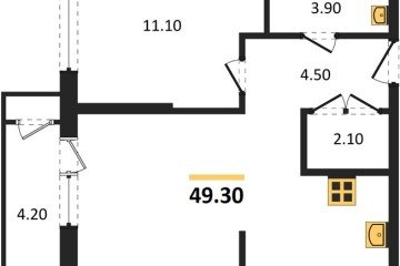 Фото №1: 1-комнатная квартира 49 м² - Краснодар, мкр. жилой комплекс Рекорд, ул. Новороссийская, 102/8к6