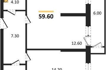 Фото №1: 1-комнатная квартира 59 м² - Краснодар, мкр. жилой комплекс Рекорд, ул. Новороссийская, 102/8к6