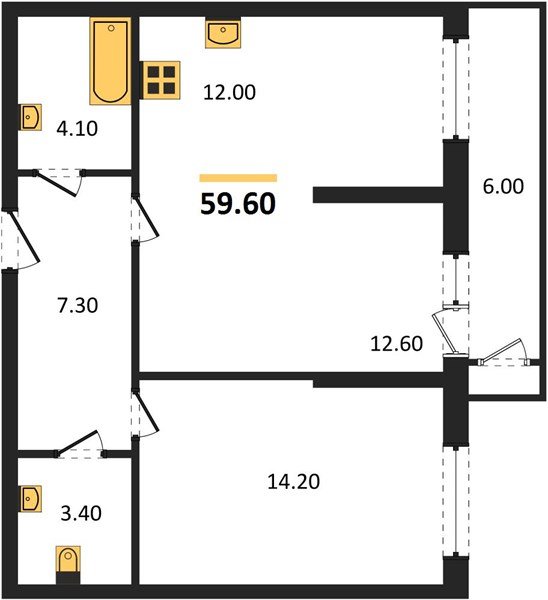 Фото №1: 1-комнатная квартира 59 м² - Краснодар, ЖК Рекорд, Черёмушки, Карасунский внутригородской округ, Центральный внутригородской округ, мкр. жилой комплекс Рекорд, ул. Новороссийская, 102/8к6