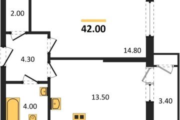Фото №1: 1-комнатная квартира 42 м² - Краснодар, мкр. жилой комплекс Рекорд, ул. Новороссийская, 102/8к6