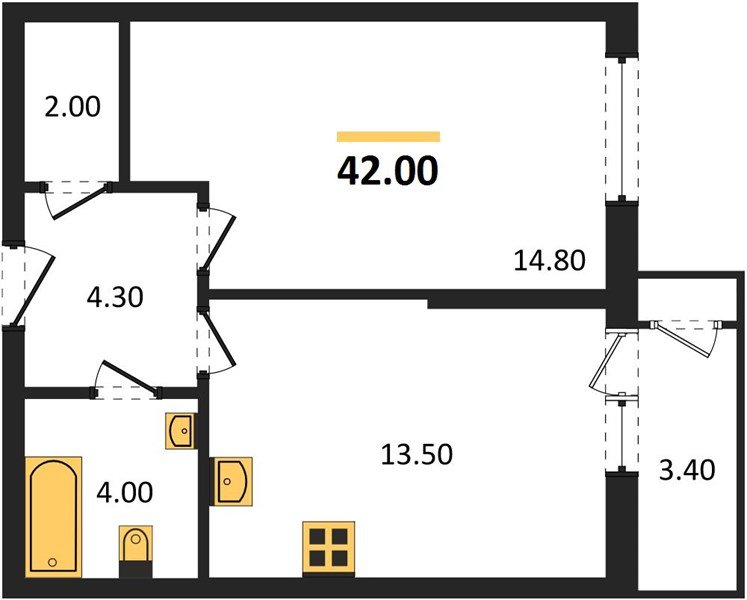 Фото №1: 1-комнатная квартира 42 м² - Краснодар, ЖК Рекорд, Черёмушки, Карасунский внутригородской округ, Центральный внутригородской округ, мкр. жилой комплекс Рекорд, ул. Новороссийская, 102/8к6