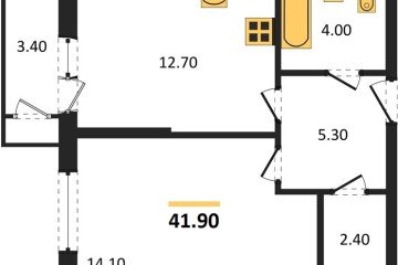 Фото №1: 1-комнатная квартира 41 м² - Краснодар, мкр. жилой комплекс Рекорд, ул. Новороссийская, 102/8к6