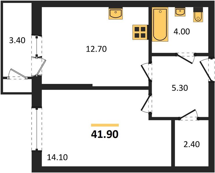Фото №1: 1-комнатная квартира 41 м² - Краснодар, ЖК Рекорд, Черёмушки, Карасунский внутригородской округ, Центральный внутригородской округ, мкр. жилой комплекс Рекорд, ул. Новороссийская, 102/8к6