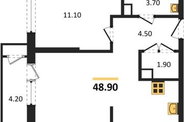 Фото №1: 1-комнатная квартира 48 м² - Краснодар, мкр. жилой комплекс Рекорд, ул. Новороссийская, 102/8к6