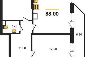 Фото №1: 3-комнатная квартира 88 м² - Краснодар, мкр. жилой комплекс Рекорд, ул. Новороссийская, 102/8к6