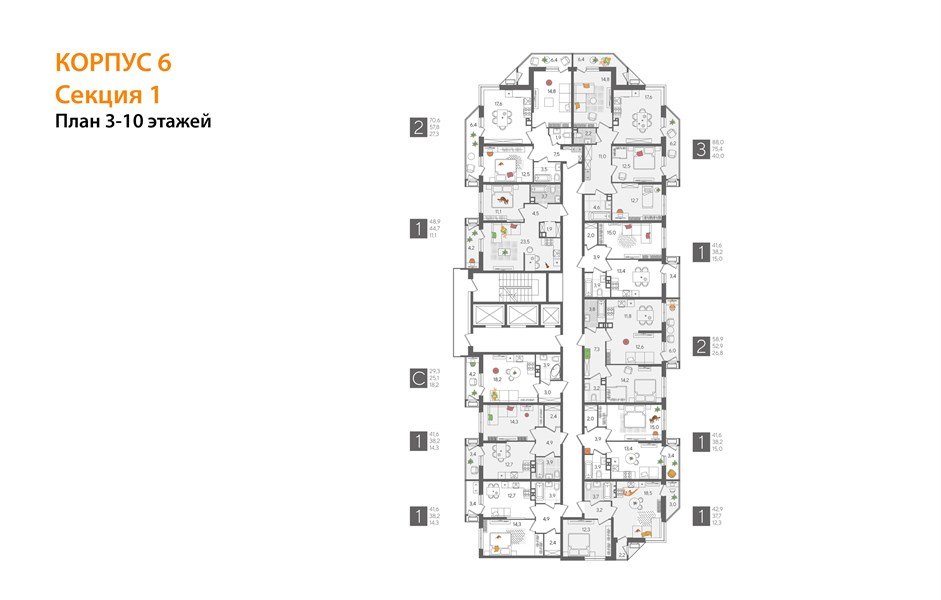 Фото №8: 3-комнатная квартира 88 м² - Краснодар, ЖК Рекорд, Черёмушки, Карасунский внутригородской округ, Центральный внутригородской округ, мкр. жилой комплекс Рекорд, ул. Новороссийская, 102/8к6