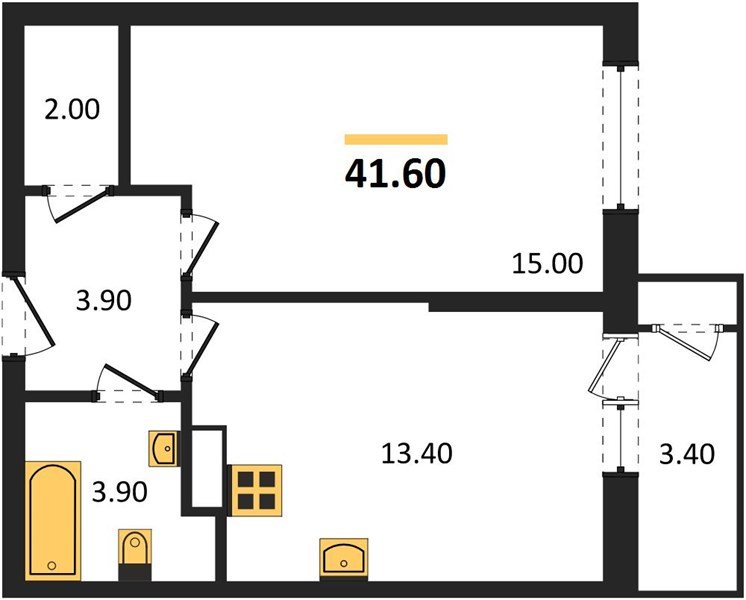 Фото №1: 1-комнатная квартира 41 м² - Краснодар, ЖК Рекорд, Черёмушки, Карасунский внутригородской округ, Центральный внутригородской округ, мкр. жилой комплекс Рекорд, ул. Новороссийская, 102/8к6