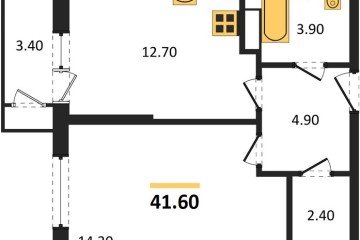 Фото №1: 1-комнатная квартира 41 м² - Краснодар, мкр. жилой комплекс Рекорд, ул. Новороссийская, 102/8к6