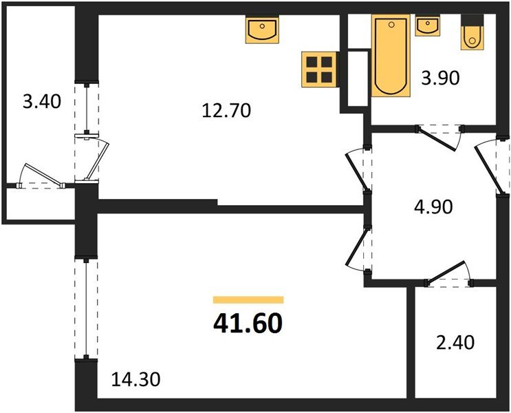 Фото №1: 1-комнатная квартира 41 м² - Краснодар, ЖК Рекорд, Черёмушки, Карасунский внутригородской округ, Центральный внутригородской округ, мкр. жилой комплекс Рекорд, ул. Новороссийская, 102/8к6