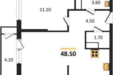 Фото №1: 1-комнатная квартира 48 м² - Краснодар, мкр. жилой комплекс Рекорд, ул. Новороссийская, 102/8к6
