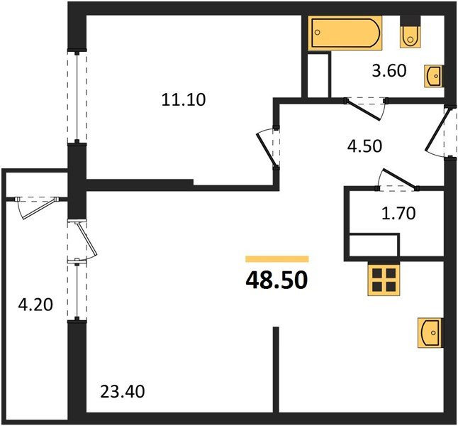 Фото №1: 1-комнатная квартира 48 м² - Краснодар, ЖК Рекорд, Черёмушки, Карасунский внутригородской округ, Центральный внутригородской округ, мкр. жилой комплекс Рекорд, ул. Новороссийская, 102/8к6
