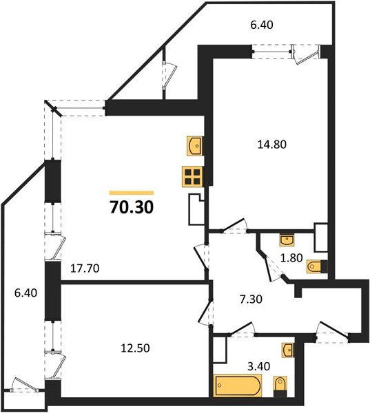 Фото №1: 2-комнатная квартира 70 м² - Краснодар, ЖК Рекорд, Черёмушки, Карасунский внутригородской округ, Центральный внутригородской округ, мкр. жилой комплекс Рекорд, ул. Новороссийская, 102/8к6