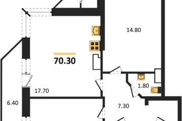 Фото №1: 2-комнатная квартира 70 м² - Краснодар, мкр. жилой комплекс Рекорд, ул. Новороссийская, 102/8к6