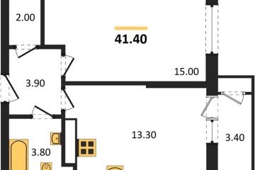 Фото №1: 1-комнатная квартира 41 м² - Краснодар, мкр. жилой комплекс Рекорд, ул. Новороссийская, 102/8к6
