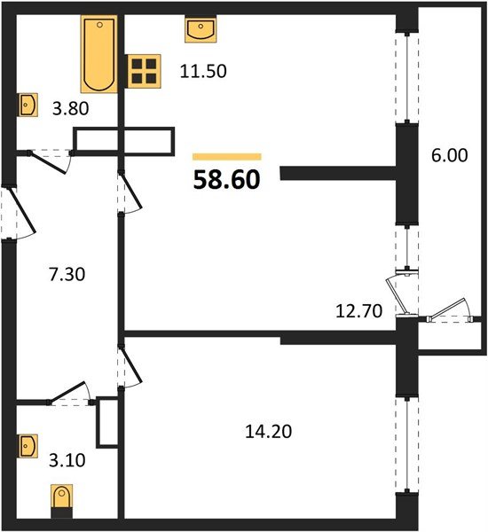 Фото №1: 1-комнатная квартира 58 м² - Краснодар, ЖК Рекорд, Черёмушки, Карасунский внутригородской округ, Центральный внутригородской округ, мкр. жилой комплекс Рекорд, ул. Новороссийская, 102/8к6