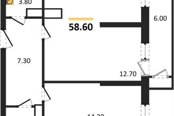 Фото №1: 1-комнатная квартира 58 м² - Краснодар, мкр. жилой комплекс Рекорд, ул. Новороссийская, 102/8к6
