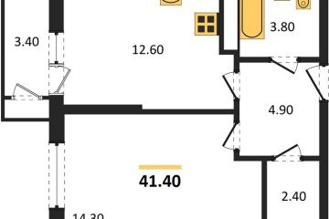 Фото №1: 1-комнатная квартира 41 м² - Краснодар, мкр. жилой комплекс Рекорд, ул. Новороссийская, 102/8к6
