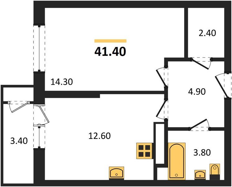 Фото №1: 1-комнатная квартира 41 м² - Краснодар, ЖК Рекорд, Черёмушки, Карасунский внутригородской округ, Центральный внутригородской округ, мкр. жилой комплекс Рекорд, ул. Новороссийская, 102/8к6