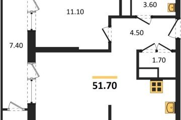 Фото №1: 1-комнатная квартира 51 м² - Краснодар, мкр. жилой комплекс Рекорд, ул. Новороссийская, 102/8к6