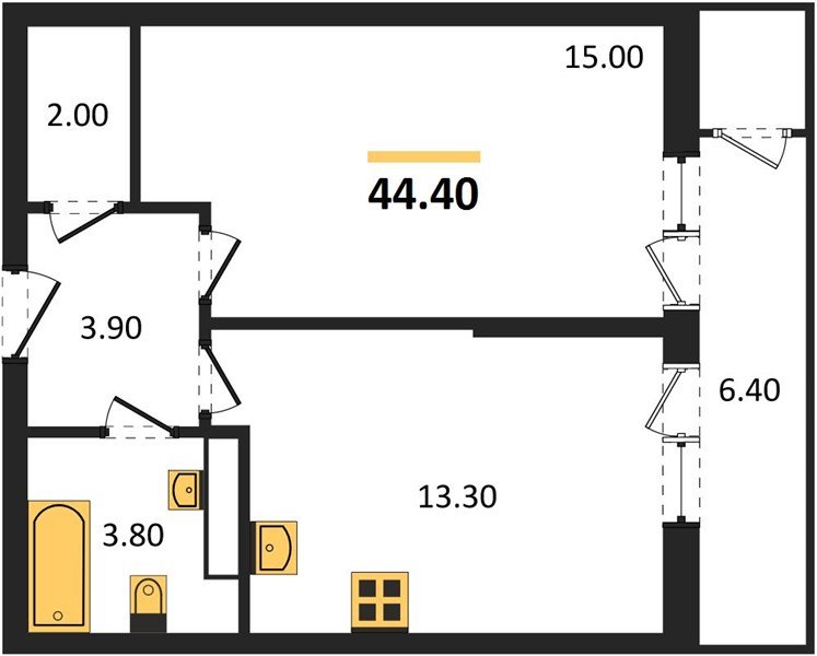 Фото №1: 1-комнатная квартира 44 м² - Краснодар, ЖК Рекорд, Черёмушки, Карасунский внутригородской округ, Центральный внутригородской округ, мкр. жилой комплекс Рекорд, ул. Новороссийская, 102/8к6