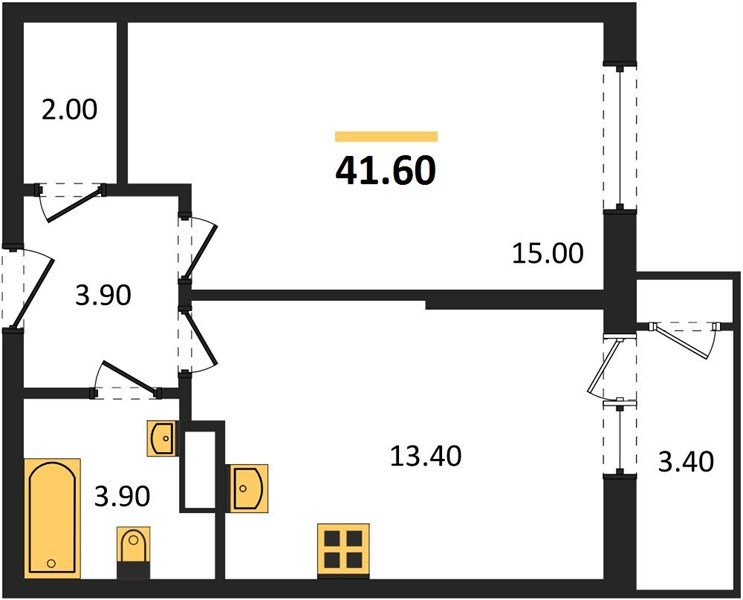 Фото №1: 1-комнатная квартира 41 м² - Краснодар, ЖК Рекорд, Черёмушки, Карасунский внутригородской округ, Центральный внутригородской округ, мкр. жилой комплекс Рекорд, ул. Новороссийская, 102/8к6