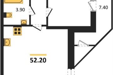 Фото №1: 1-комнатная квартира 52 м² - Краснодар, мкр. жилой комплекс Рекорд, ул. Новороссийская, 102/8к6