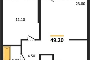 Фото №1: 1-комнатная квартира 49 м² - Краснодар, мкр. жилой комплекс Рекорд, ул. Новороссийская, 102/8к6