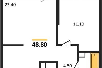 Фото №1: 1-комнатная квартира 48 м² - Краснодар, мкр. жилой комплекс Рекорд, ул. Новороссийская, 102/8к6