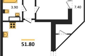 Фото №1: 1-комнатная квартира 51 м² - Краснодар, мкр. жилой комплекс Рекорд, ул. Новороссийская, 102/8к6