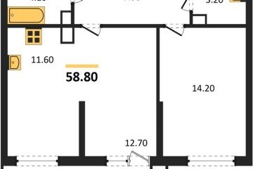 Фото №1: 1-комнатная квартира 58 м² - Краснодар, мкр. жилой комплекс Рекорд, ул. Новороссийская, 102/8к6