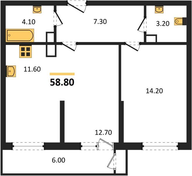 Фото №1: 1-комнатная квартира 58 м² - Краснодар, ЖК Рекорд, Черёмушки, Карасунский внутригородской округ, Центральный внутригородской округ, мкр. жилой комплекс Рекорд, ул. Новороссийская, 102/8к6