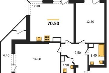 Фото №1: 2-комнатная квартира 70 м² - Краснодар, мкр. жилой комплекс Рекорд, ул. Новороссийская, 102/8к6