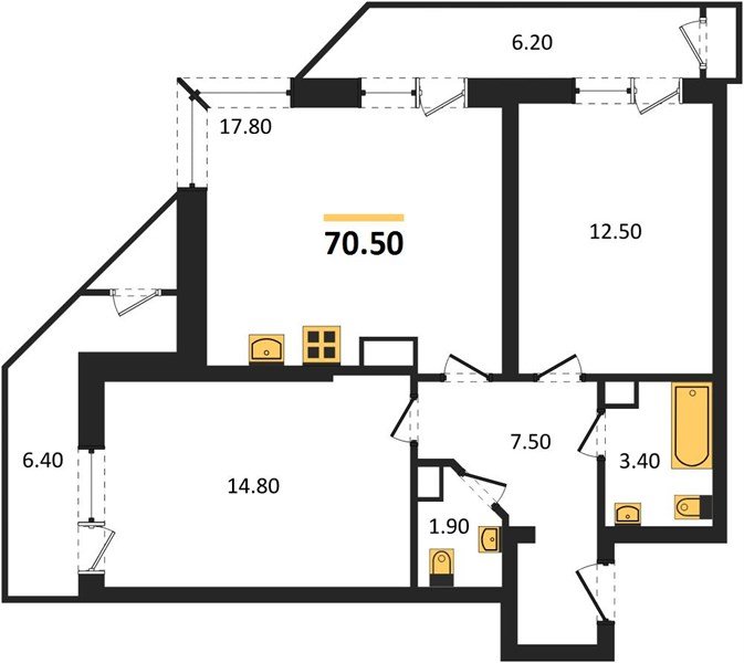 Фото №1: 2-комнатная квартира 70 м² - Краснодар, ЖК Рекорд, Черёмушки, Карасунский внутригородской округ, Центральный внутригородской округ, мкр. жилой комплекс Рекорд, ул. Новороссийская, 102/8к6