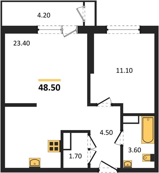 Фото №1: 1-комнатная квартира 48 м² - Краснодар, ЖК Рекорд, Черёмушки, Карасунский внутригородской округ, Центральный внутригородской округ, мкр. жилой комплекс Рекорд, ул. Новороссийская, 102/8к6