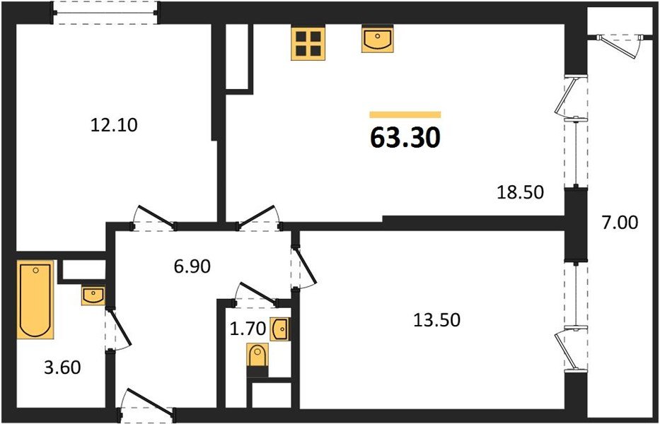 Фото №1: 2-комнатная квартира 63 м² - Краснодар, ЖК Рекорд, Черёмушки, Карасунский внутригородской округ, Центральный внутригородской округ, мкр. жилой комплекс Рекорд, ул. Новороссийская, 102/8к6