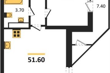 Фото №1: 1-комнатная квартира 51 м² - Краснодар, мкр. жилой комплекс Рекорд, ул. Новороссийская, 102/8к6